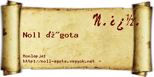 Noll Ágota névjegykártya